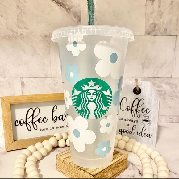 💙Blue Retro Daisy Starbucks Cup💙 - Picture 1 of 4